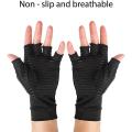 Compression Gloves,copper Fiber Fingerless Gloves with Extra Grip,l