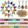 160pcs Birthstone Charms Beads Pendants and Lobster Claw Clasp Set, A