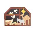 Wooden Nativity Scene Set Baby Jesus Holiday Ornament Home Decor