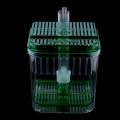2x Plastic Fish Tank Aquarium Filter Bottom Box Transparent Green