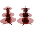 2 Set 3-tier Round Cardboard Cupcake Stand for 24 Cupcakes Perfect