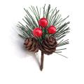 20pcs Artificial Flower Red Christmas Pine Cone for Home Decor