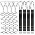 12 Pieces Trampoline Stakes Corkscrew Strong Belt for Tents Dog Tie