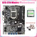 B75 Eth Mining Motherboard 8xpcie to Usb+i3 2120 Cpu with Light