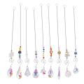 Hanging Crystals Ornament Sun Catcher with Chain,9 Pack Pendant
