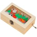 New Year Christmas Creative Wooden Hand-cranked Music Box, C