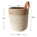 2pcs Cotton Rope Baskets with Handle-16x18cm Basket for Flower Plants
