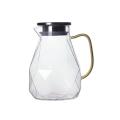 Glass Pitcher 1800ml with Lid, Diamond Pattern, for Hot/cold Water