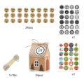 24set Christmas House Packaging Box Candy Gift Bags with Ropes