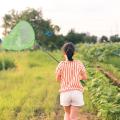 Outdoor Net Bag Stainless Steel Telescopic Catching Net-green