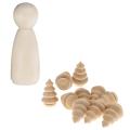 16 Pcs People Shapes, Male&female Decorative Wooden Doll People