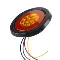 2pcs 12v 32 Led Car Light Guide Round Amber Red Taillights