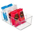 Plastic Food Storage Organizer Bins for Snacks Packets Pouches