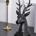 Creative Ceramic Sculptures Deer Figurine Home Decoration(black)