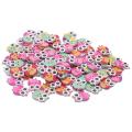 100pcs Lovely Owl Wooden Button Diy Craft 2 Holes Mixed Color