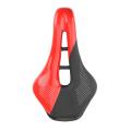 Bicycle Saddle Seat for Men Skid-proof Soft Pu Leather Saddles,red