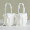 2pcs Flower Girl Baskets for Wedding Cute Rose Flower Girl Basket