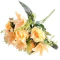 Rose Lily Artificial Silk Flowers for Bride Bouquet Home Champagne