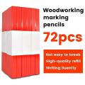 72pcs Carpenter Pencils 7 Inch Octagonal Red Hard Black Lead