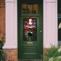 Santa Claus Leg Wreath Hanging Ornament for Door Christmas Decor