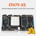 Eth79-x5 Btc Mining Motherboard with E5 2620 Cpu+sata Cable Lga2011