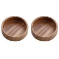 2pcs Walnut Wood Plate Japanese Tray Tableware Household - Round