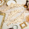 3 Pcs Unpainted Diy Wood Appliques for Furniture Long Carved Onlay