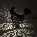 Iron Solar Chicken Lanterns Retro Hollow Solar Lights with Handle-b