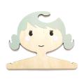 5pcs Mori Wooden Girl Shape Hanger(green)