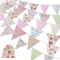 40ft Fabric Bunting, 42pcs Bunting Banner,for Garden Birthday Outdoor