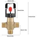 Thermostatic Mixing Valve Solid Brass G1/2 for Shower System Control