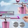 Mini Airbrush, Portable Cordless Airbrush Kit with Compressor,(pink)