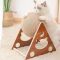 Cat Toys Cat Scratcher Sisal Rope Ball Cat Scratching Post Wood ,c