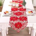 Christmas Embroidered Table Runner,for Restaurant Party ,15x70 Inch