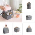 Lunch Bag, Large Capacity Thermal Bag Insulated Bag Lunch Box, Gray-d