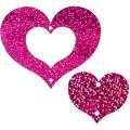 100 Pack Rose Red Glitter Heart Pendant Bow Decorations Wedding
