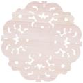 3x Woodcarving Furniture Decoration Round Applique Flower 12x12x2cm