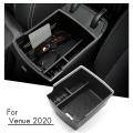 For 2020 Hyundai Venue Car Armrest Storage Box with Rubber Mat