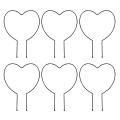 6 Pack Metal Green Plant Support for Plants Stand (heart Shaped)