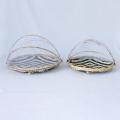 2pcs Hand-woven Food Serving Tent Basket Atmosphere Picnic Net Cover