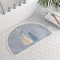 Morandi Shower Mat Microfiber Bath Mat Floor Semicircle Mats B