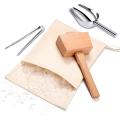 Reusable Canvas Crushed Ice Bags,wooden Mallet Bar, for Bar Tools