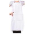 Apron with Pockets Thicken Cotton Polyester Blend Kitchen(white)