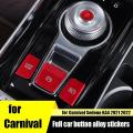 22pcs Car Central Control Start Gear Seat Button Sticker Cover Red