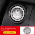 Car Start Engine Button Cover Stop Key Ignition Switch Sticker Silver