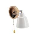 Wooden Wall Lamp for Bedroom Corridor with Zip Switch Freely(white)