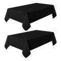 2pcs Black Tablecloth, Rectangle 6 Feet Table Cloth