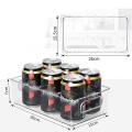 Set Of 4 Transparent Fridge Organiser with Lid and Drawer Stackable