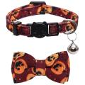 2 Pack/set Halloween Cat Collar Breakaway with Cute Bow Tie and Bell