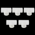 20mm Pvc Tee 3 Way Water Pipe Tube Adapter Connectors White 5 Pcs